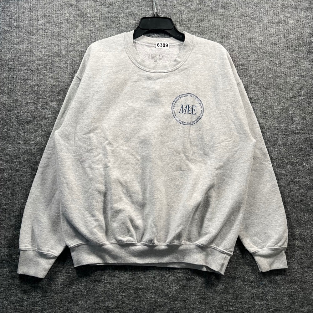 Mood by Lauren Elizabeth Mens XL Heather Gray MLE Graphic Crewneck Sweatshirt
